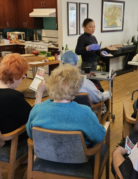 Cooking demonstration at Hayworth House