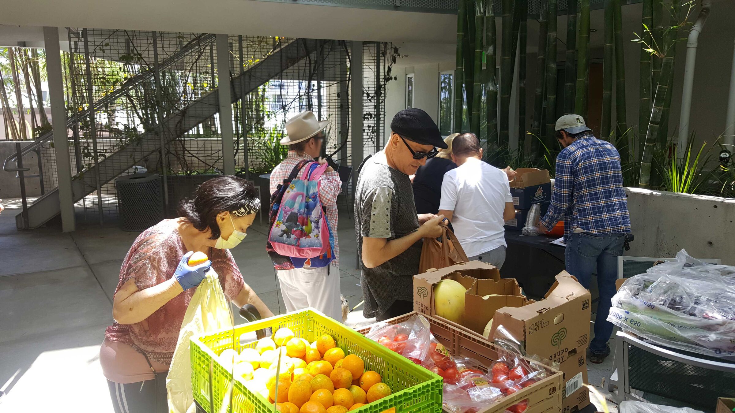 Residents at Courtyard at La Brea participating in Seeds of Hope
